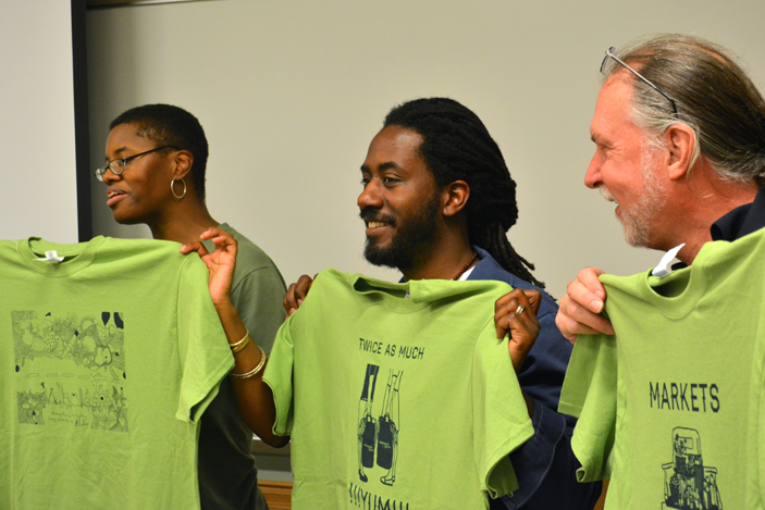 T-shirts for Wholesome Wave Georgia with slogans promoting fresh food